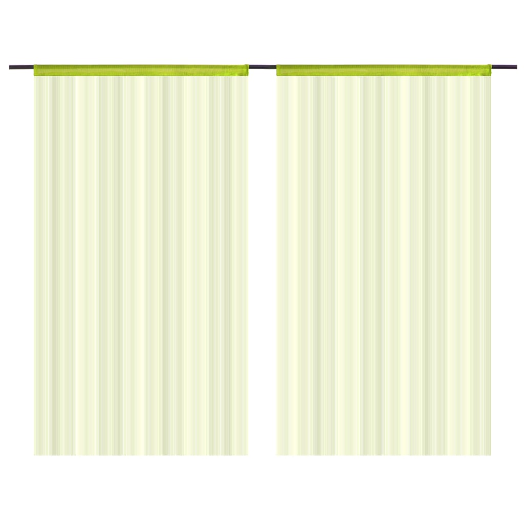 Rideaux de fil vidaxl 100x250 cm verts 2 pcs