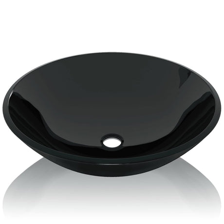 Vidaxl Verre durcie en verre durci 42 cm noir