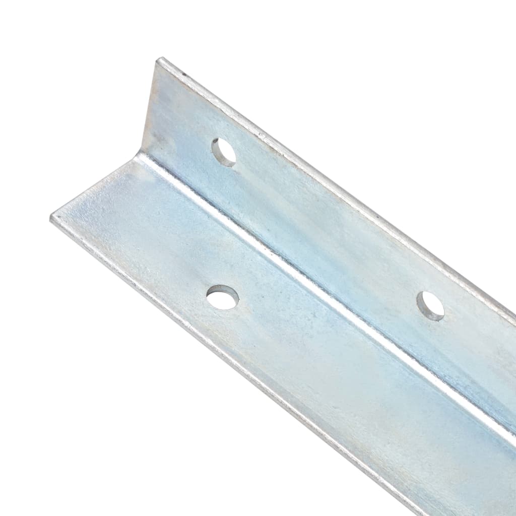 Vidaxl moulu en forme de mouche en L 5x5x50 cm en acier galvanisé 2 pcs