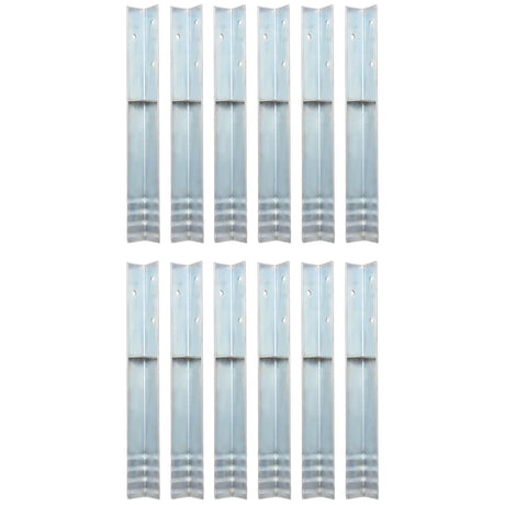 Vidaxl Merceau en forme de grenier en L 5x5x50 cm en acier galvanisé 12 pcs