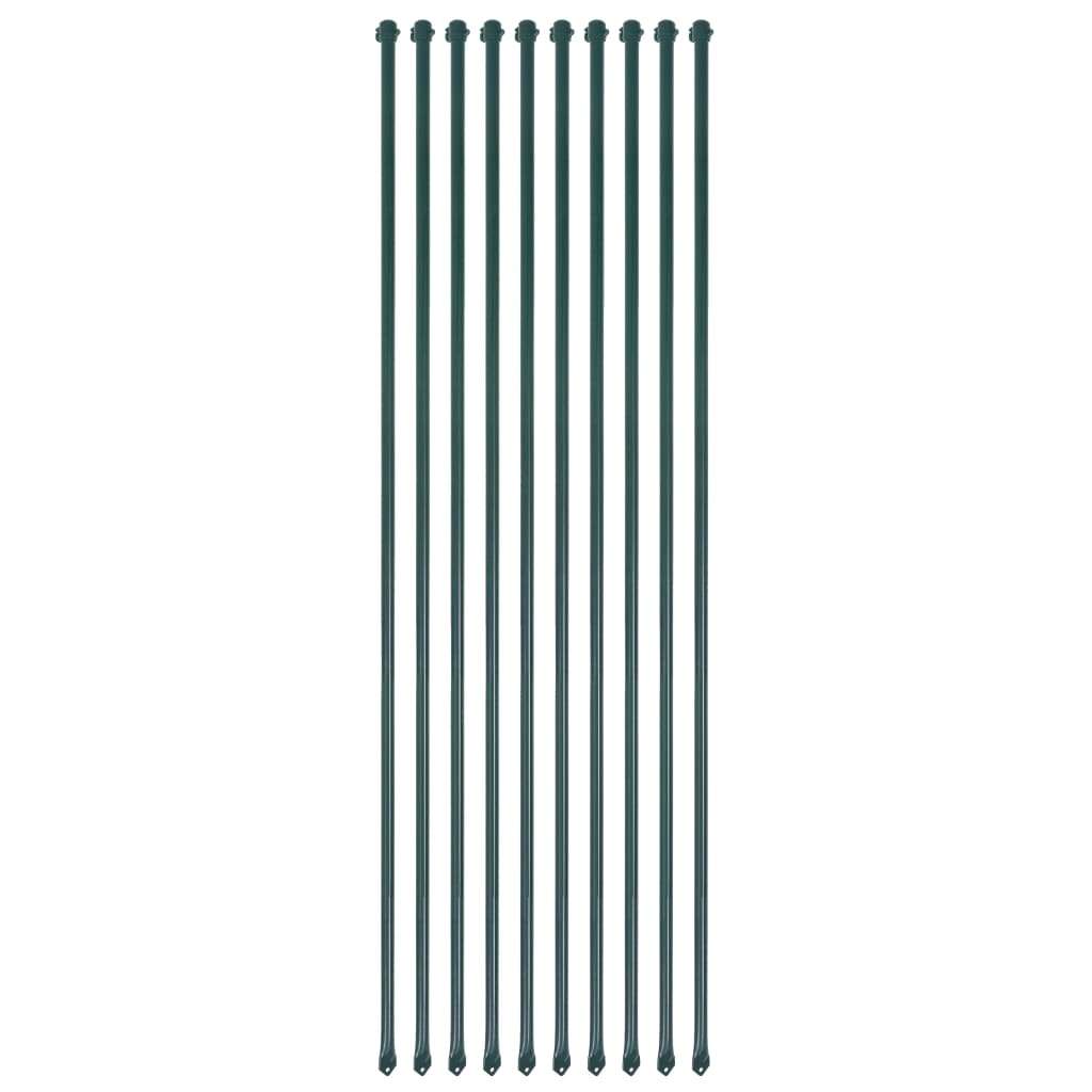 Vidaxl Garden Posts 1,5 m en métal vert 10 pcs