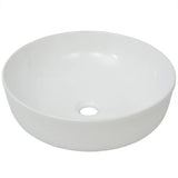 Vidaxl Washbasin okrogla bela 41,5x13,5 cm keramika