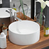 Vidaxl lavabo à lavabo blanc rond 40x15 cm céramique