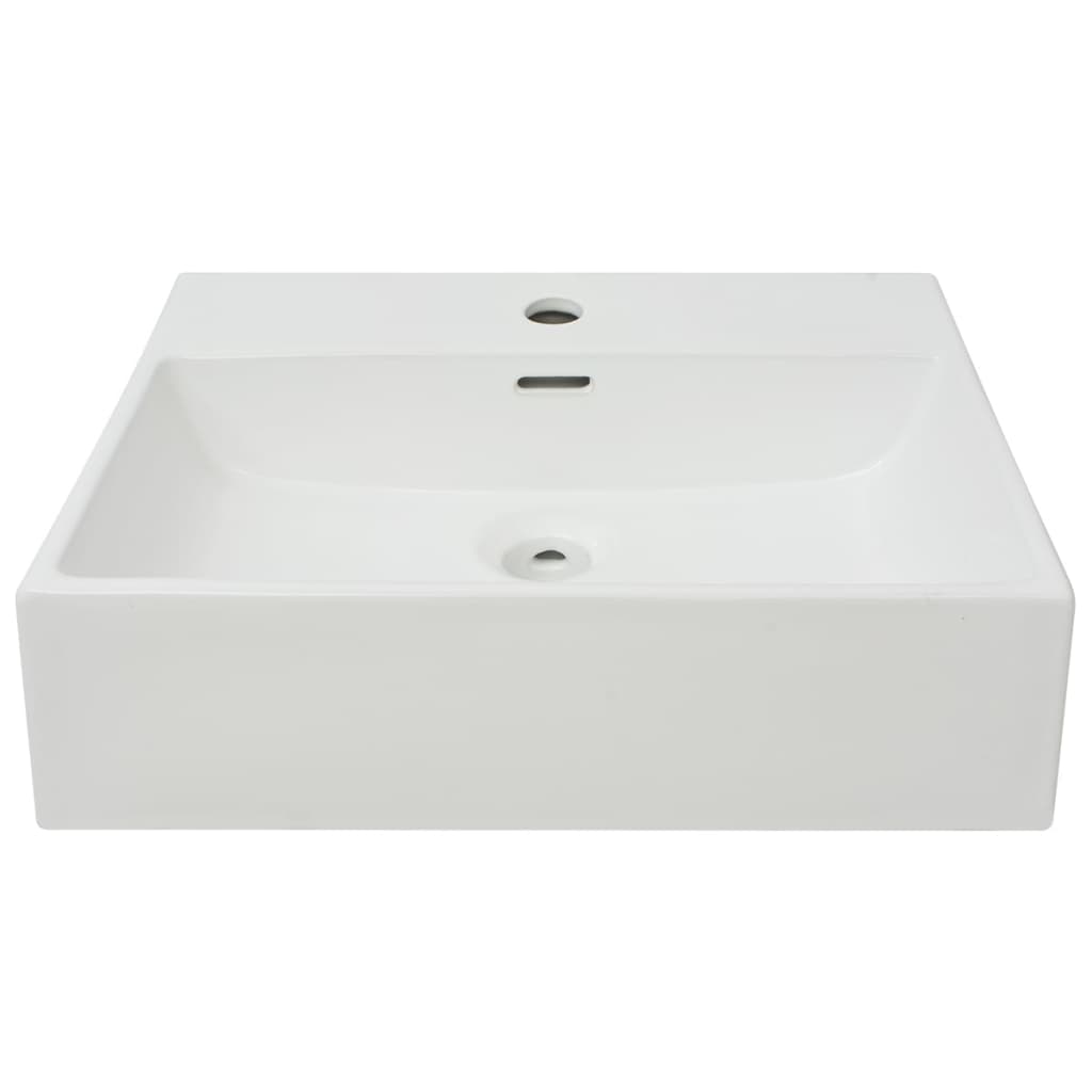 Vidaxl Washbasin con foro gru bianco 51.5x38.5x15 cm ceramico