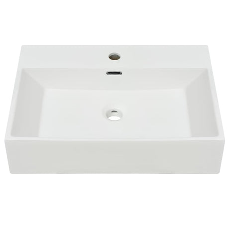 Vidaxl Washingin avec taphole blanc 60.5x42.5x14,5 cm de céramique