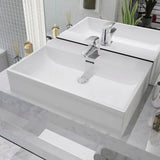 Vidaxl Washingin avec taphole blanc 60.5x42.5x14,5 cm de céramique