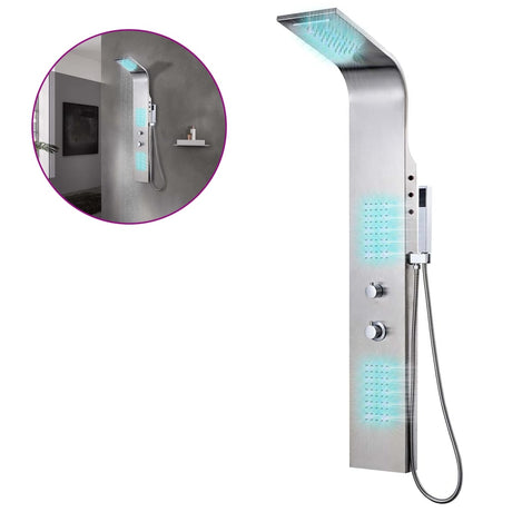 Panneau de douche Vidaxl plié en acier inoxydable
