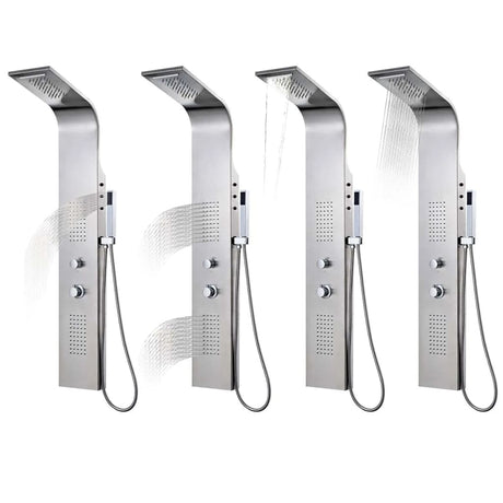 Panneau de douche Vidaxl plié en acier inoxydable