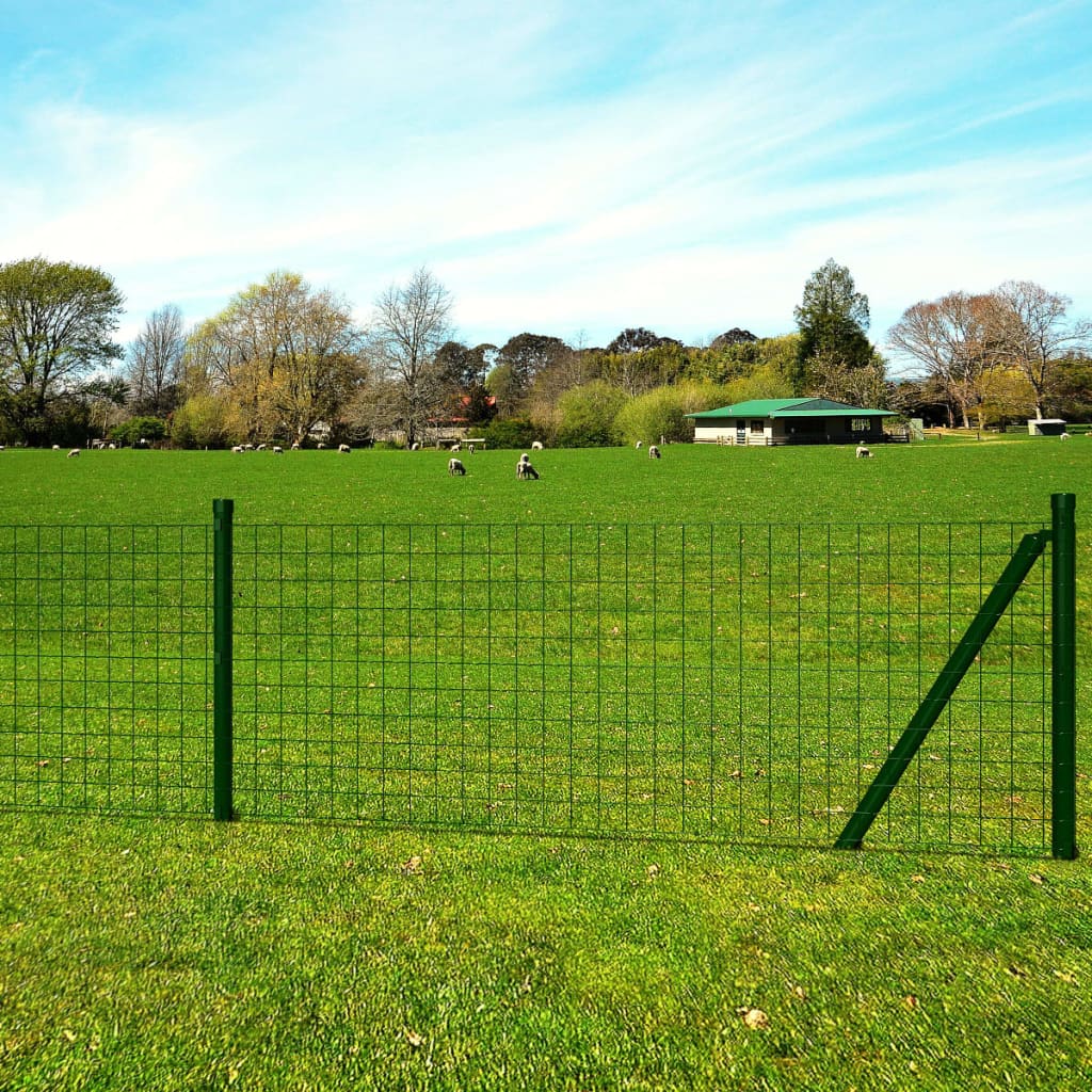 Vidaxl hek 25x0,8 m staal groen