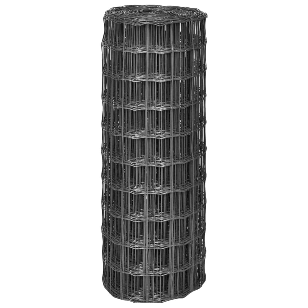 Vidaxl euro hek 25x1 m en acier gris