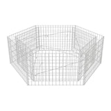 Vidaxl gabion sadzarz z tą wchodzącym sześciokątnym 160x140x50 cm