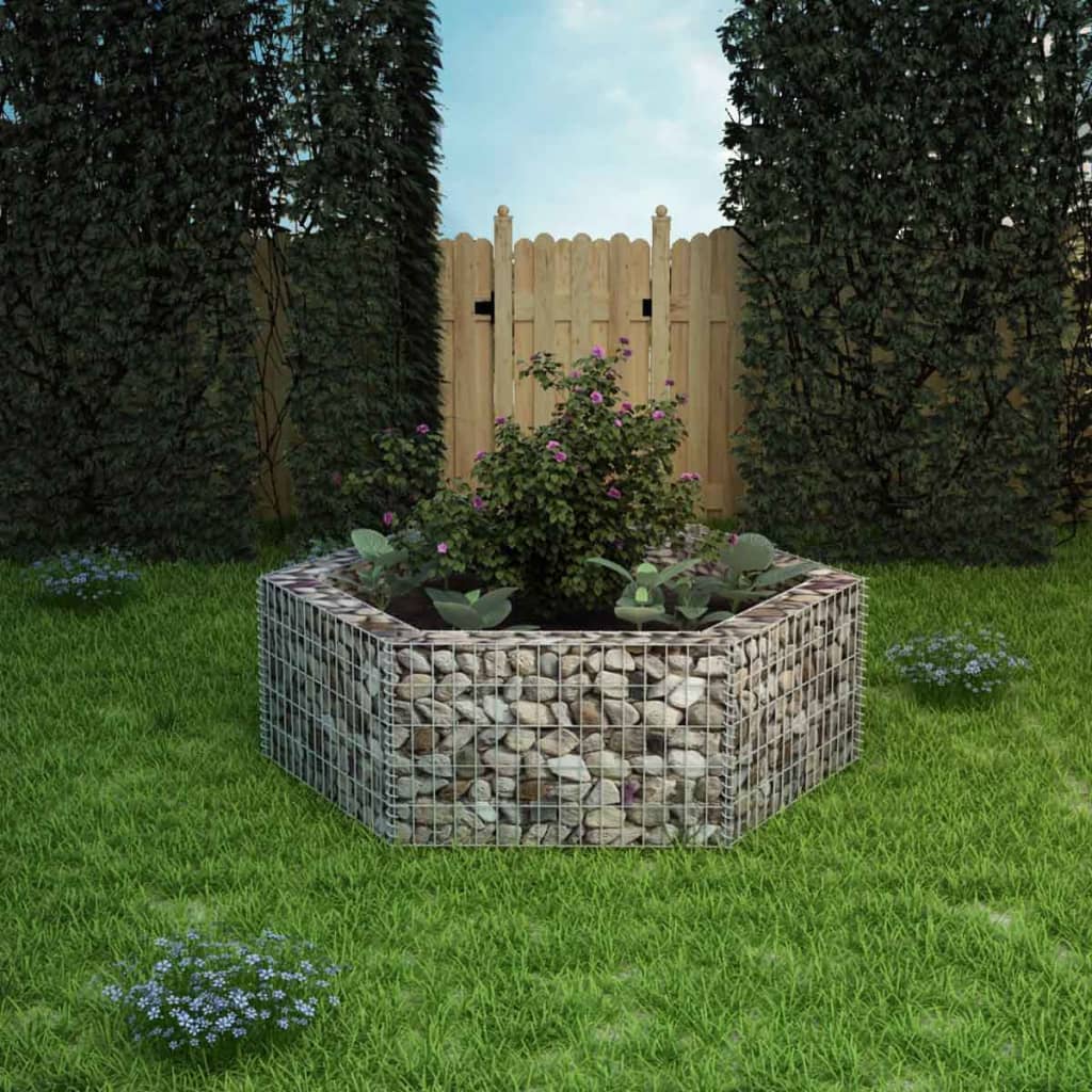 Vidaxl Gabion Planter Inginged Hexagonal 160x140x50 cm