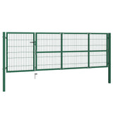 Vidaxl port with posts 350x100 cm steel green