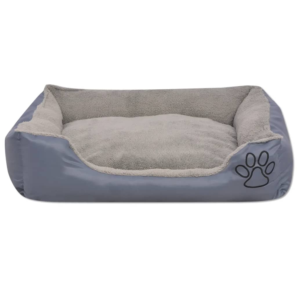 Lit de chien vidaxl avec taille d'oreiller rembourrée s gris