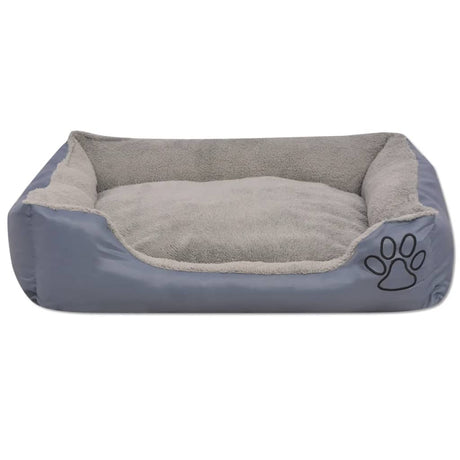 Lit de chien vidaxl avec taille d'oreiller rembourrée s gris