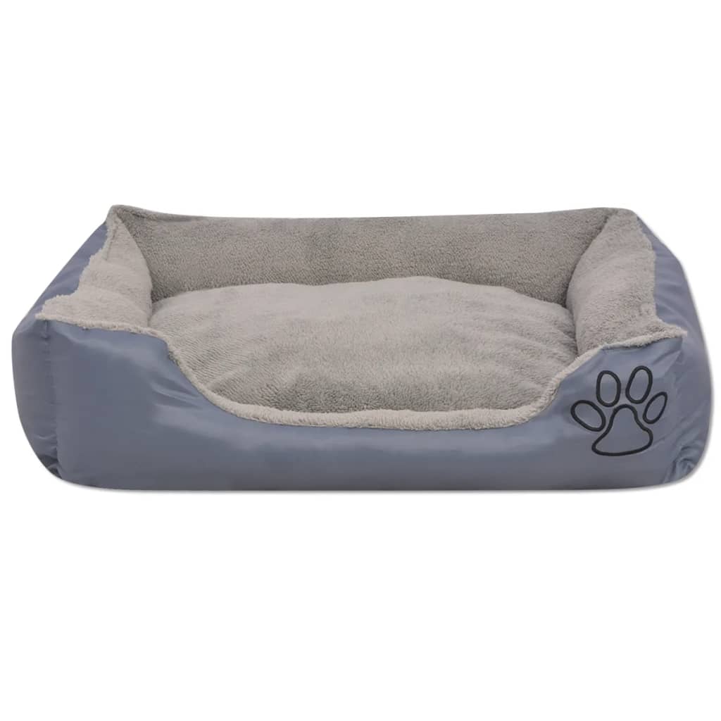 Cama de perros de Vidaxl con tamaño de cojín acolchado m gris