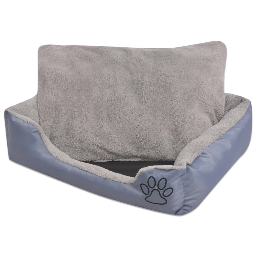 Vidaxl dog bed with padded cushion size l gray