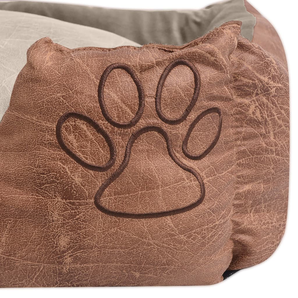 Vidaxl dog bed pillow PU artificial leather size XL Beige