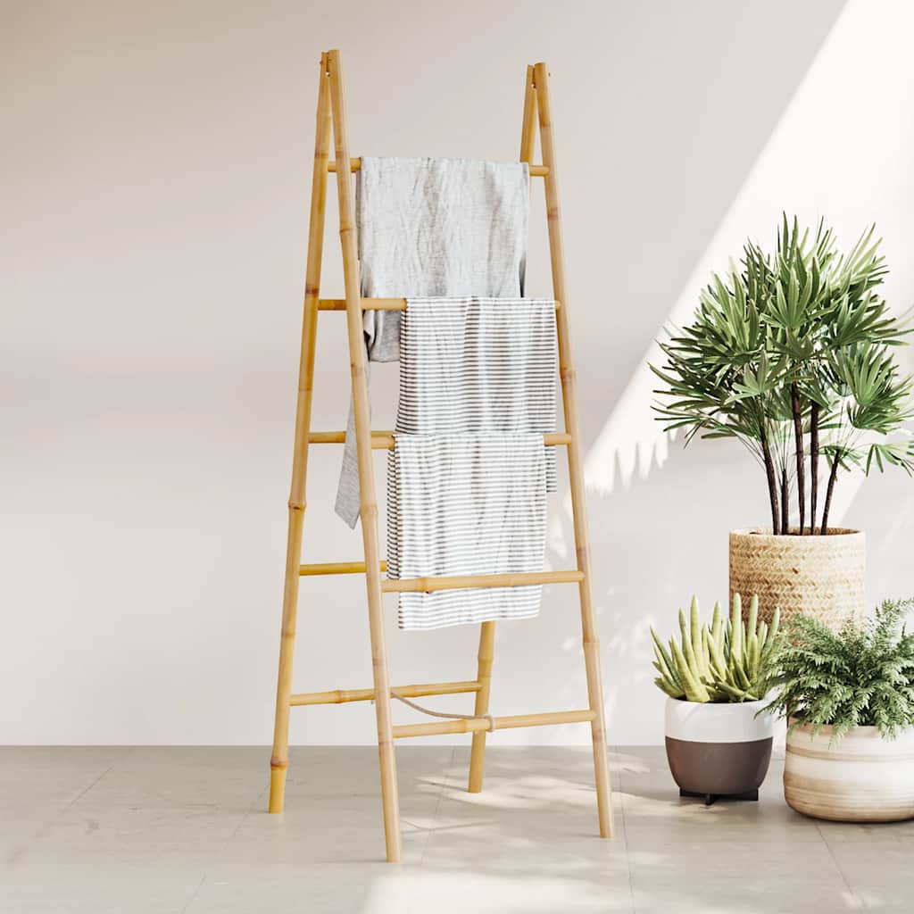 Échelle de serviette double vidaxl avec 5 étapes de bambou 50x160 cm