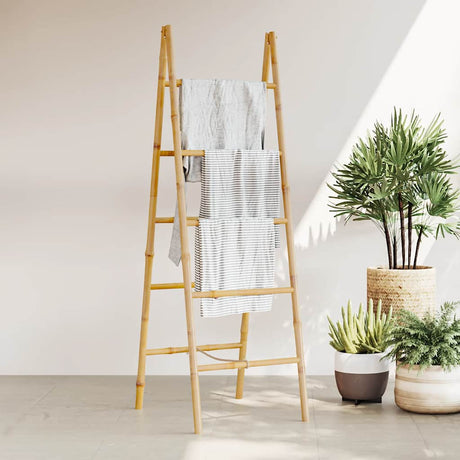 Échelle de serviette double vidaxl avec 5 étapes de bambou 50x160 cm