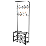 Rack de vêtements Vidaxl avec rangement à chaussures 68x32x182,5 cm noir