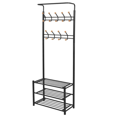 Rack de vêtements Vidaxl avec rangement à chaussures 68x32x182,5 cm noir