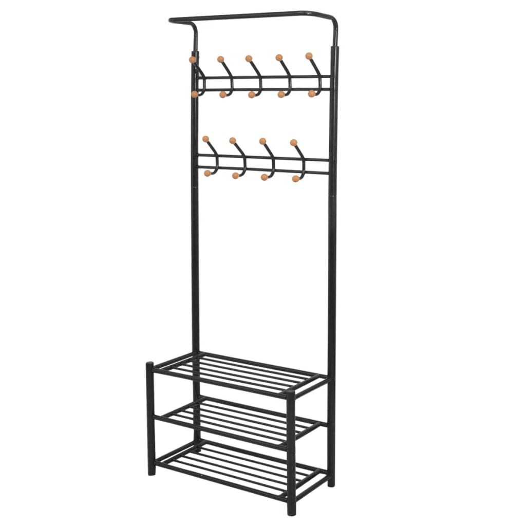 Vidaxl tøjstativ med skoopbevaring 68x32x182,5 cm sort