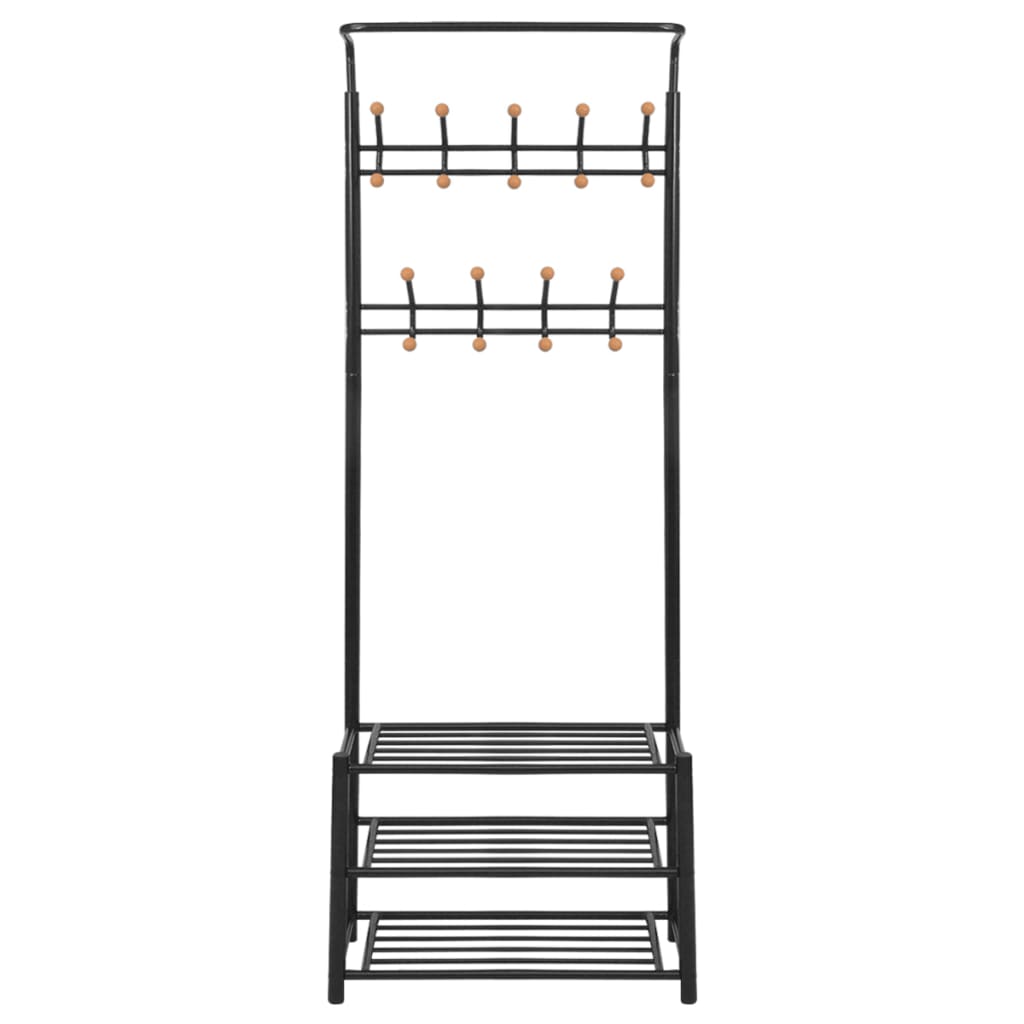 Vidaxl tøjstativ med skoopbevaring 68x32x182,5 cm sort