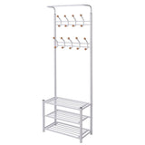 Rack de vêtements Vidaxl avec rangement de chaussures 68x32x182,5 cm blanc