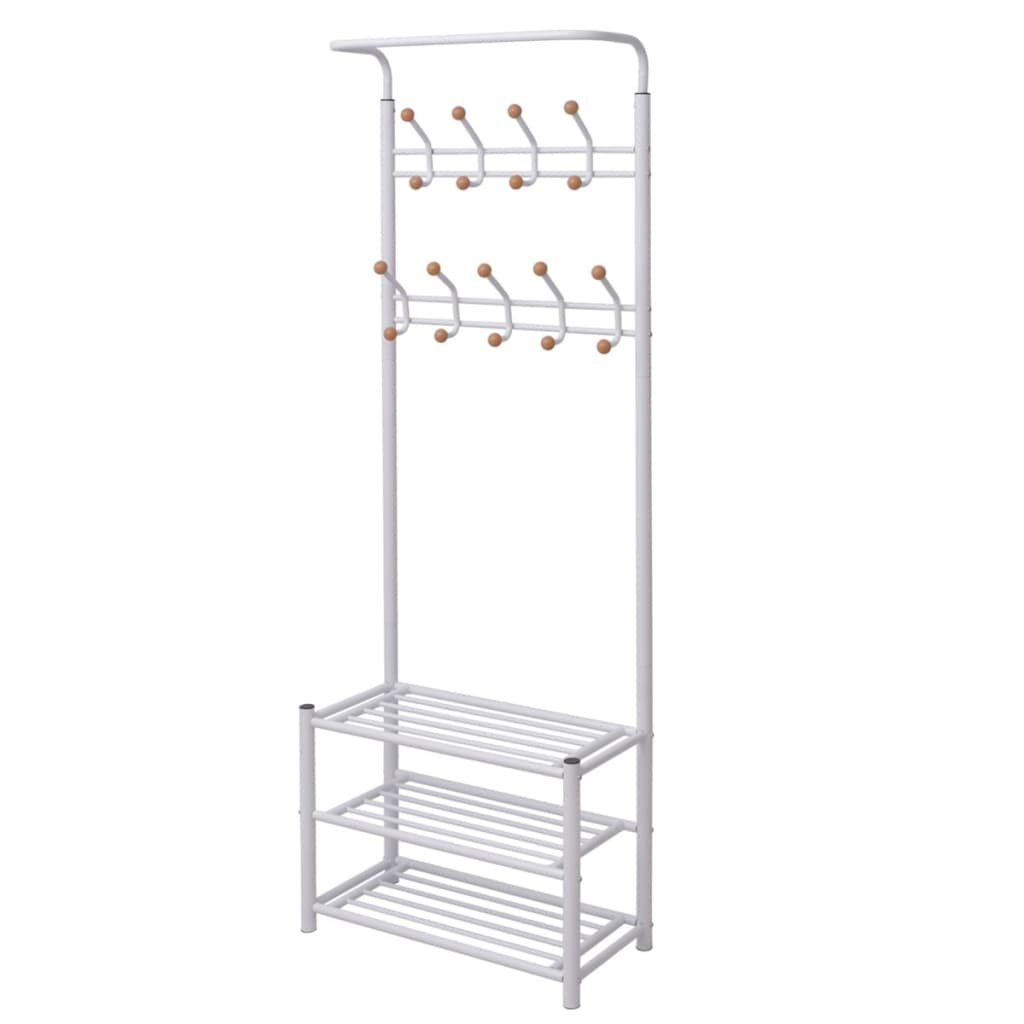 Vidaxl Relling Rack con almacenamiento de zapatos 68x32x182.5 cm blanco