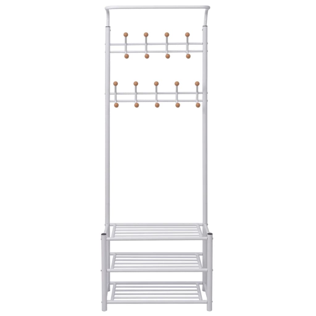 Vidaxl Relling Rack con almacenamiento de zapatos 68x32x182.5 cm blanco