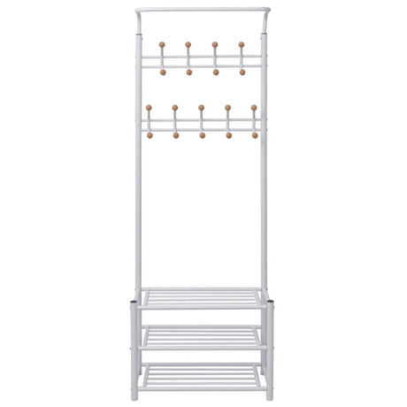 Rack de vêtements Vidaxl avec rangement de chaussures 68x32x182,5 cm blanc