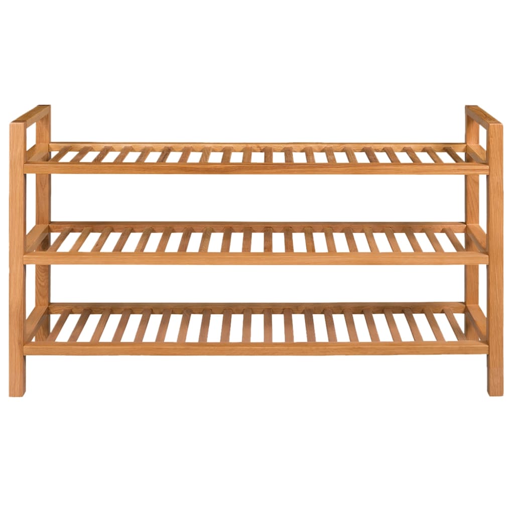 Vidaxl shoe rack with 3 shelves 100x27x60 cm solid oak