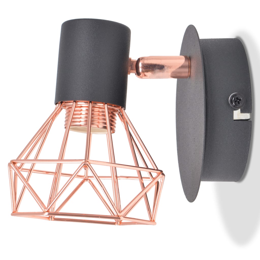 Nástěnná lampa Vidaxl E14 Black and Copper 2 STS