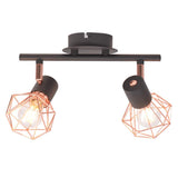 Vidaxl plafond avec 2 projecteurs E14 noir et cuivre