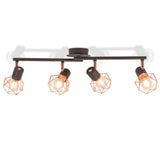 Vidaxl Plafond Lampe avec 4 projecteurs E14 Black and Copper