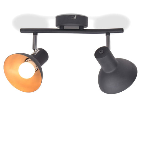 Vidaxl Plafond lampe pour 2 poires E27 noir et doré