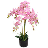 Vidaxl Orquídea de planta artificial con maceta de 75 cm de rosa