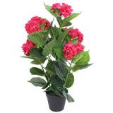 Vidaxl Art Hortensia Plant avec du pot 60 cm rouge