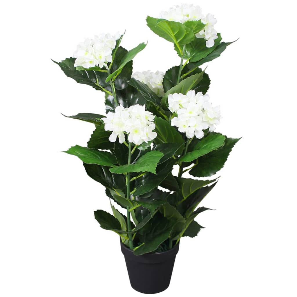 Vidaxl Art Hortensia Plant with pot 60 cm white