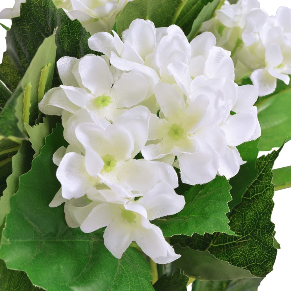 Vidaxl Art Hortensia Plant with pot 60 cm white