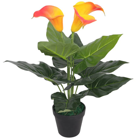 Vidaxl Art Calla Lelie Plant avec du pot 45 cm rouge et jaune