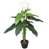 Vidaxl Art Calla Lelie Plant med potten 85 cm vit