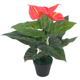 Vidaxl Art Anthurium Plant med gryde 45 cm rød og gul