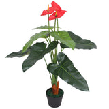Vidaxl Art Anthurium Plant avec du pot 90 cm rouge et jaune