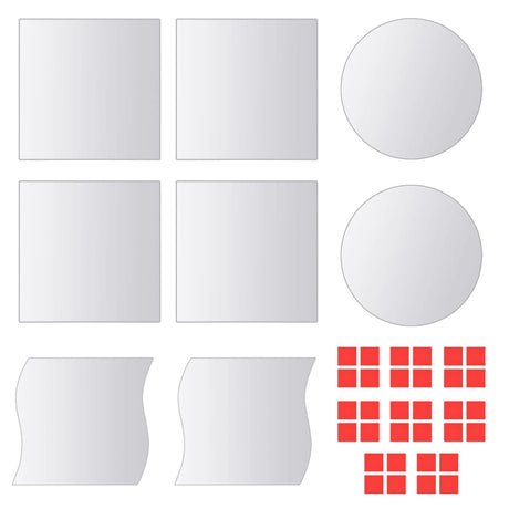 Vidaxl 8 st miroir carreaux multiples en forme