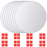 Vidaxl 8 st miroir carreaux de verre rond