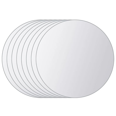 Vidaxl 8 st miroir carreaux de verre rond