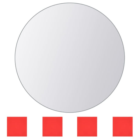 Vidaxl 8 st miroir carreaux de verre rond