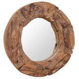 Vidaxx miroir décoratif rond 60 cm bois de teck